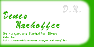 denes marhoffer business card